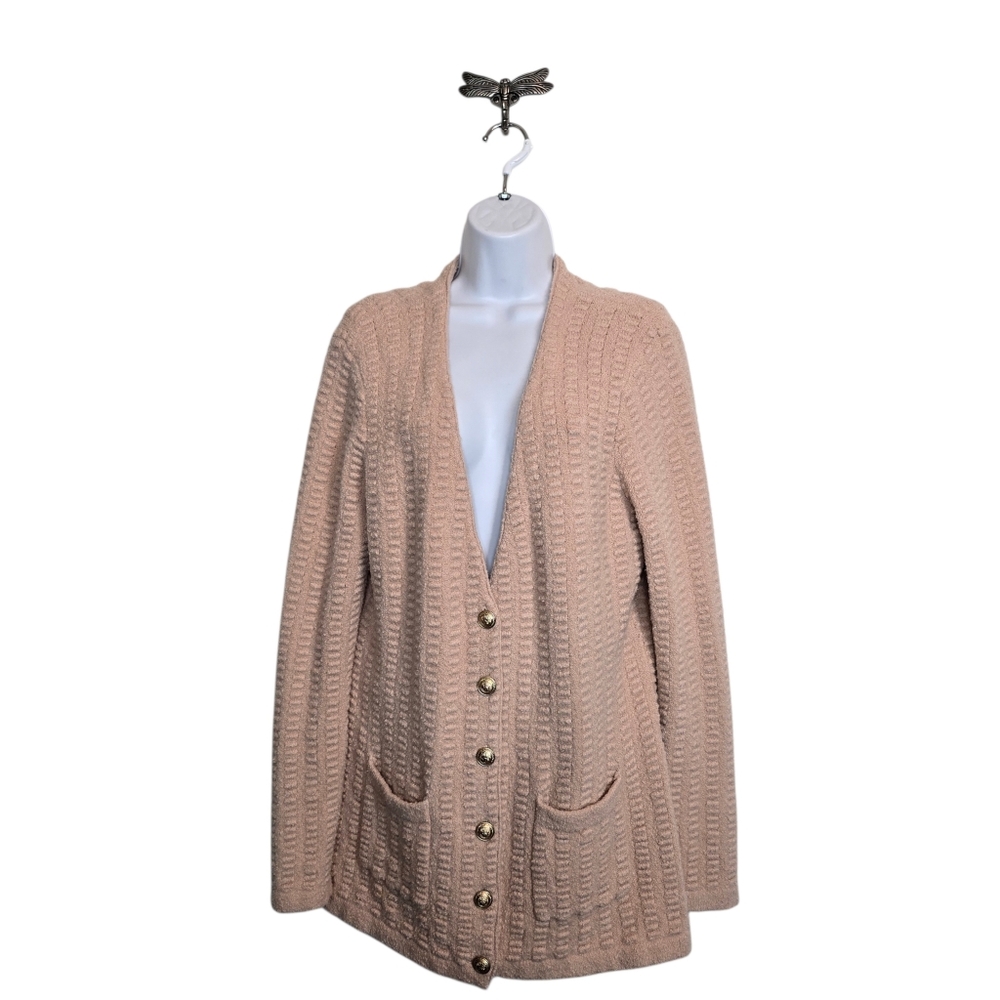 L'AGENCE Revolve Sue Knit Cardigan In Blush M - Picture 3 of 16